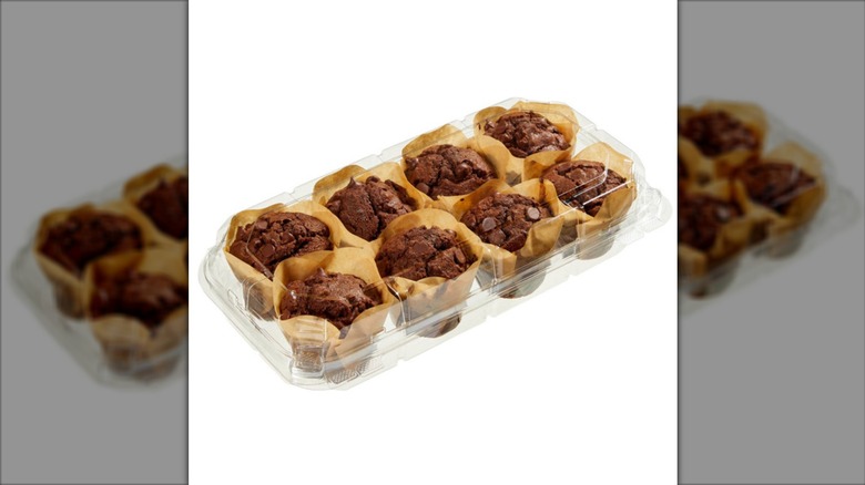 Kirkland Signature Triple Chocolate Muffin 8-count on a white background.