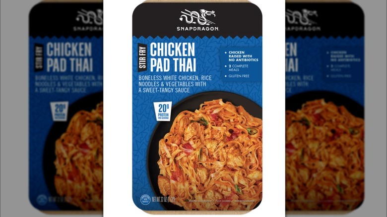 Package of Snapdragon Stir Fry Chicken Pad Thai on white background