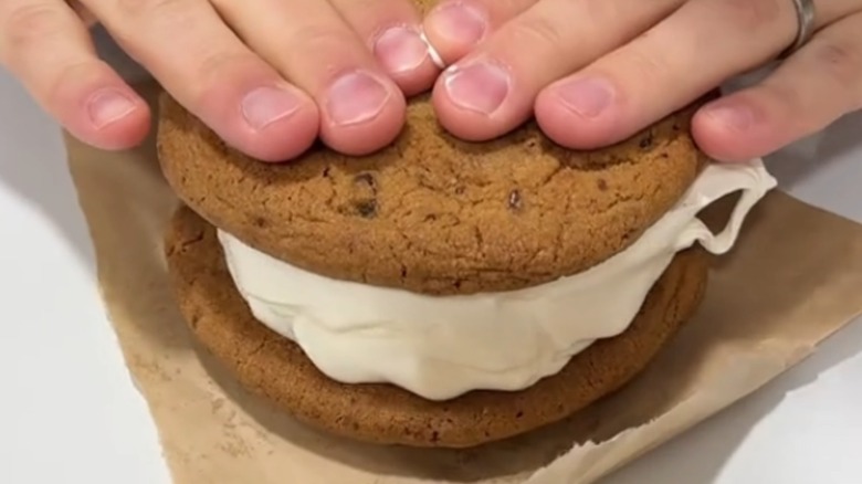 hands on ice cream sandwich