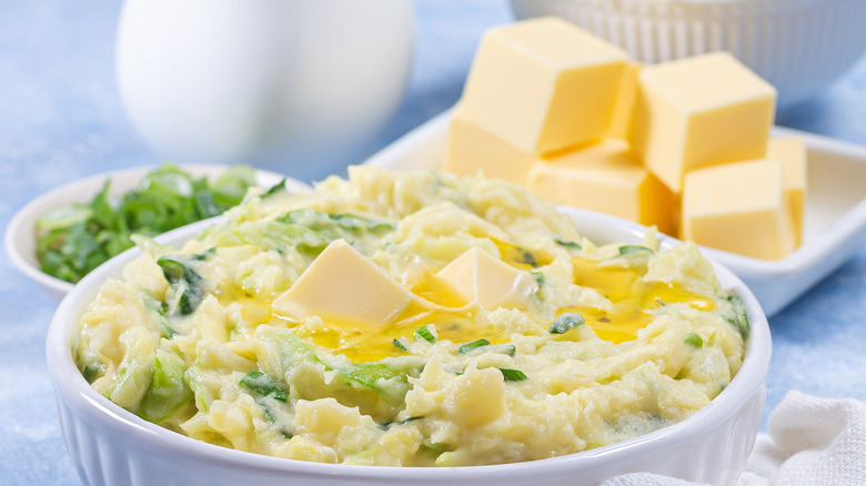 Irish colcannon with butter