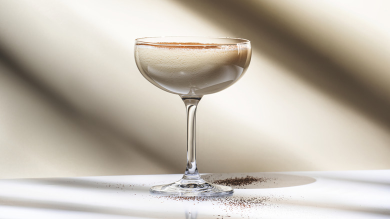 Brandy Alexander cocktail in coupe glass