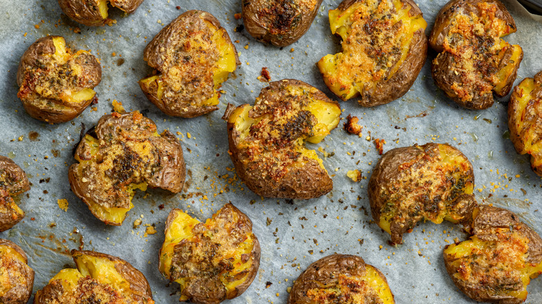 Crispy smashed potatoes
