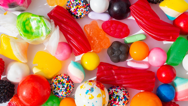 An assortment of colorful candies.