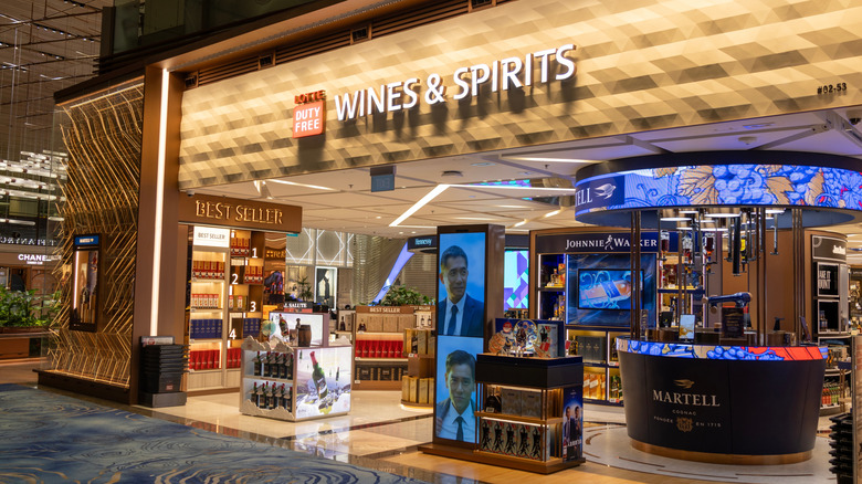 Exterior of a duty free alcohol shop