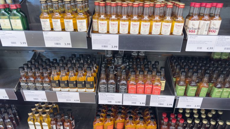 BevMo store minibar bottle shelves