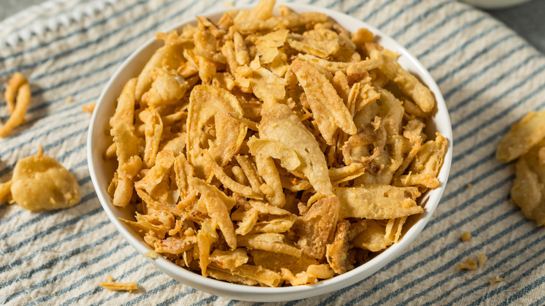Bowl of crispy fried onions