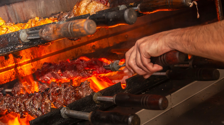 brazilian steakhouse meat being grilled