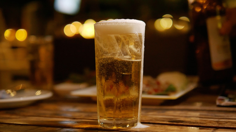 A full glass of beer