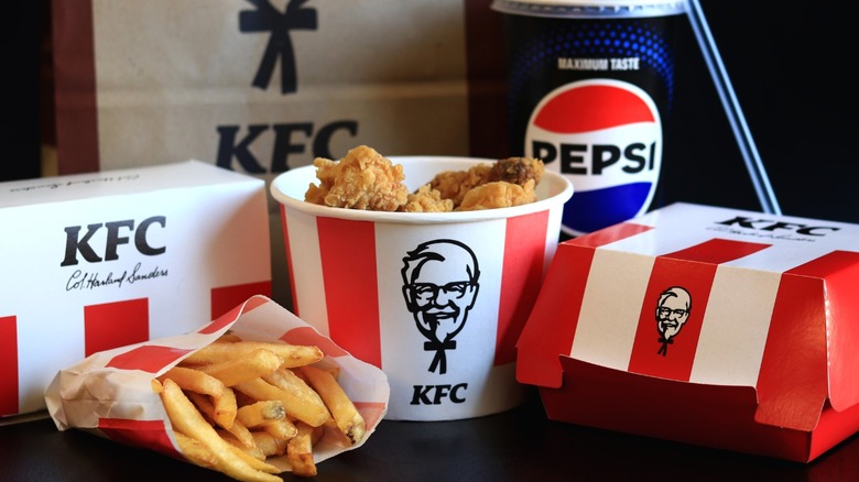 Various menu items from KFC.