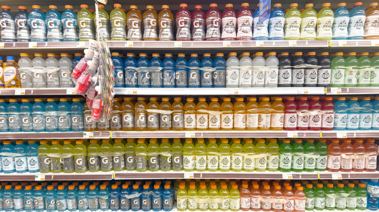 Many Gatorade products on store shelves