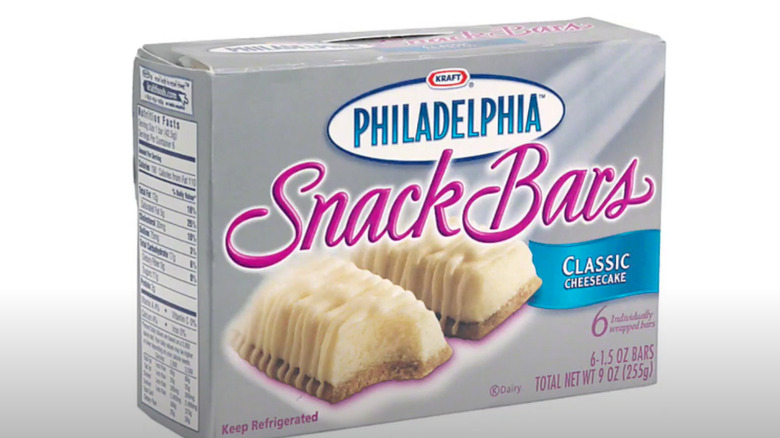 Box of Philadelphia Snack Bars classic cheesecake