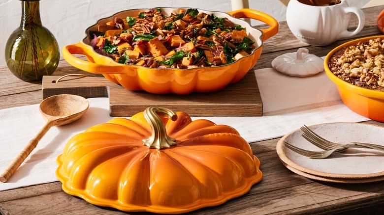 A Le Creuset Pumpkin Braiser.