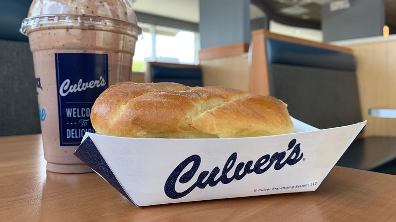 Fish sandwich with chocolate concrete mixer at Culver's.