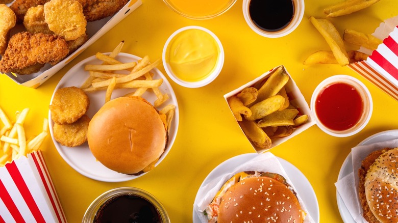 A fast food spread.