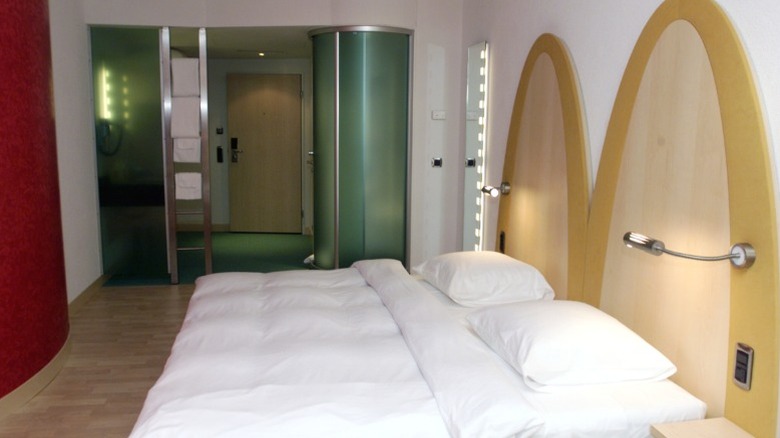 A room in the Golden Arch Hotel in Zurich, Switzerland