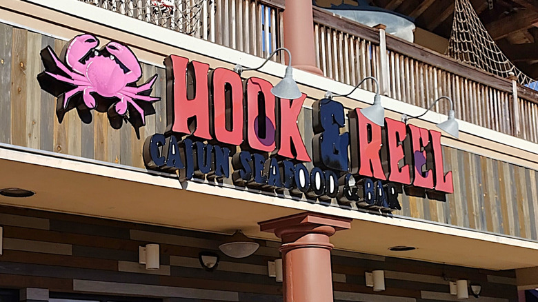 Outside of Hook and Reel restaurant