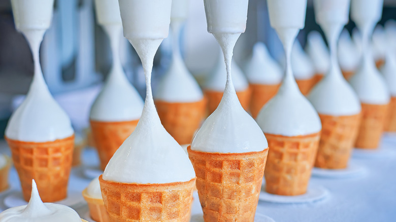 Production line of ice cream.