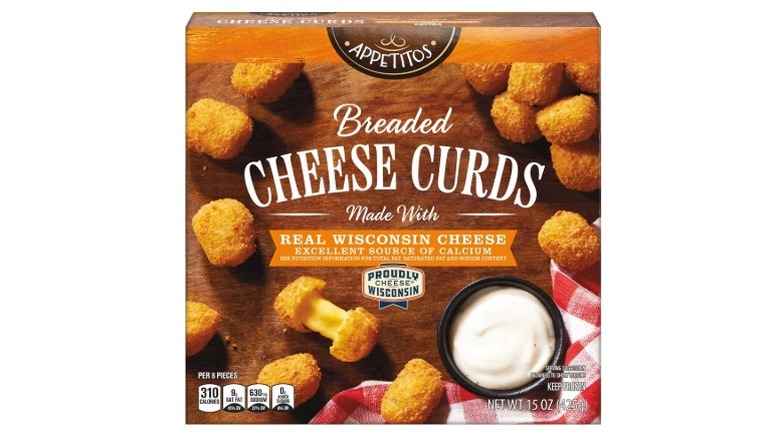 Box of Aldi Appetitos Breaded Cheese Curds