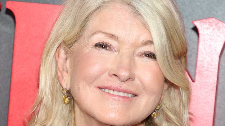Martha Stewart wearing dangly earrings