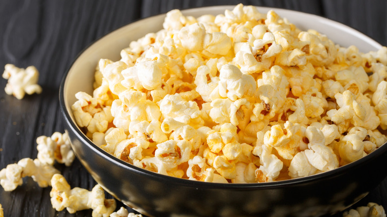 Large bowl of white cheddar popcorn