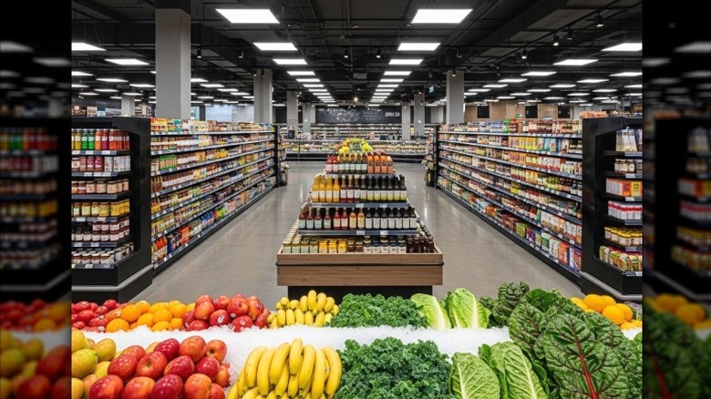 The interior of a Key Food grocery store.