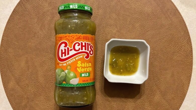 A jar of Chi-Chi's Mild Salsa Verde.