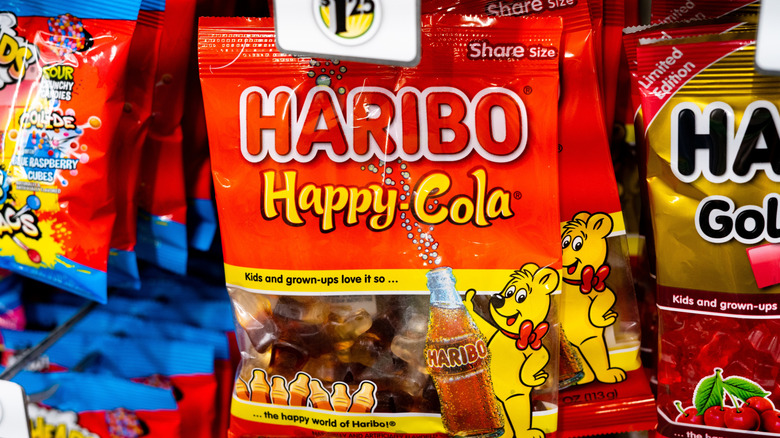 Bag of Haribo Happy Cola gummies