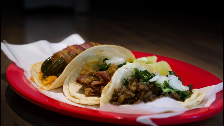 Upclose of La Regia Taqueria tacos