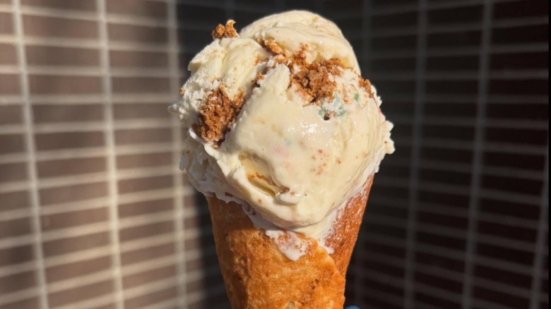 Sweet Peaks Ice Cream Gingerbread flavor ice cream cone