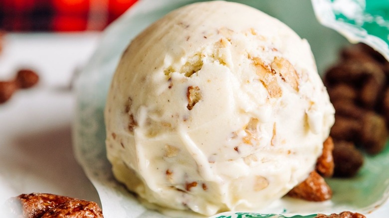 Coneflower Creamery German Roasted Nut Flavor ice cream close up