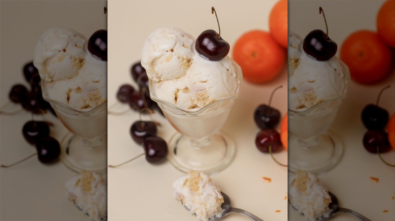 Lick Honest Ice Creams ice cream scoop in parfait glass with cherry on top