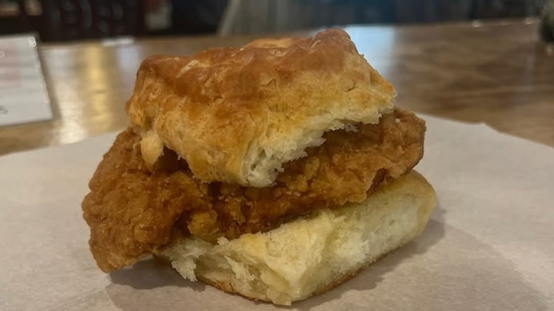 Spicy chicken biscuit from Stilesboro Biscuits