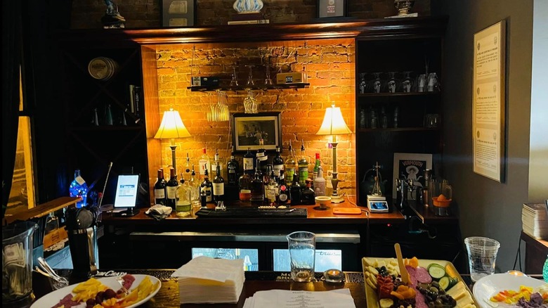 Interior dining area and bar at Sully's Speakeasy