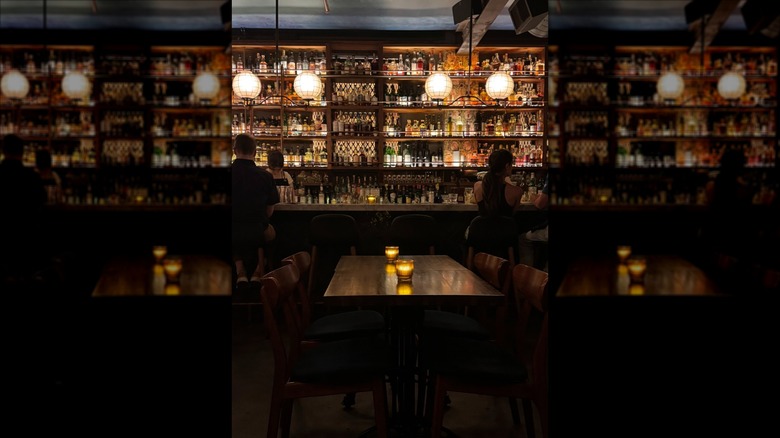 Dimly lit interior bar area at Scotch Lodge
