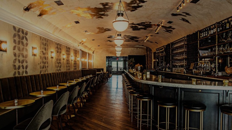 Interior bar and dining area at The Vintage Lounge