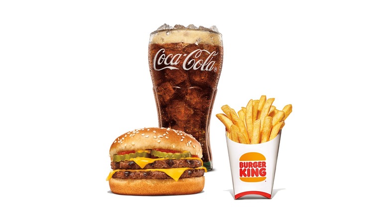 A product image of Burger King's Double Cheeseburger meal on a white background.