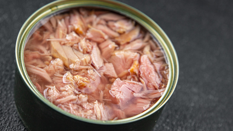 Opened can of tuna