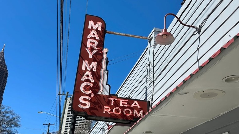 Exterior signage of Mary Mac's Tea Room