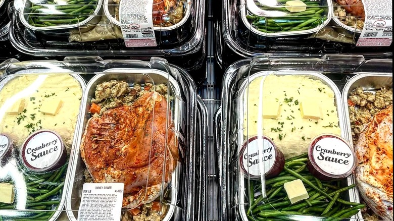 Turkey Dinner kits on display at Costco