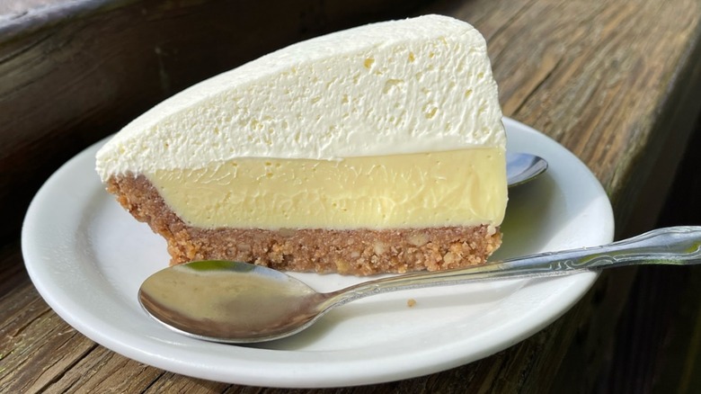 A slice of key lime pie at Old Key Lime House on a white plate