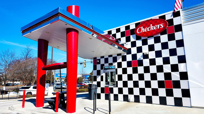 outside of Checkers fast food restaurant