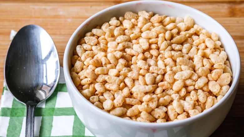 A bowl of Rice Krispies.