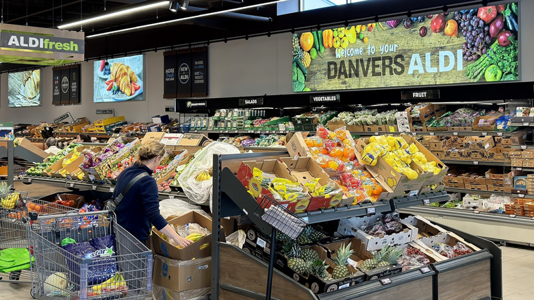 Produce section in Aldi supermarket
