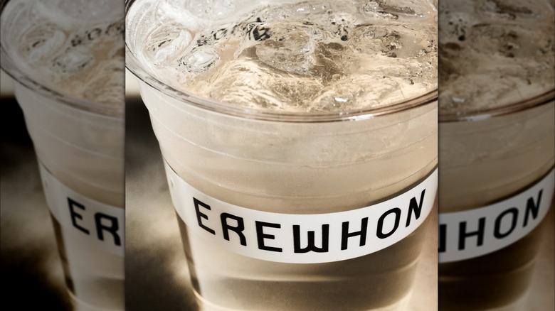Erewhon's Sacred Water in plastic cup