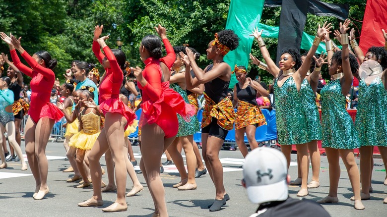 Dancers at Parade at Juneteenth Freedom Fest in Philadelphia, Pennsylvania