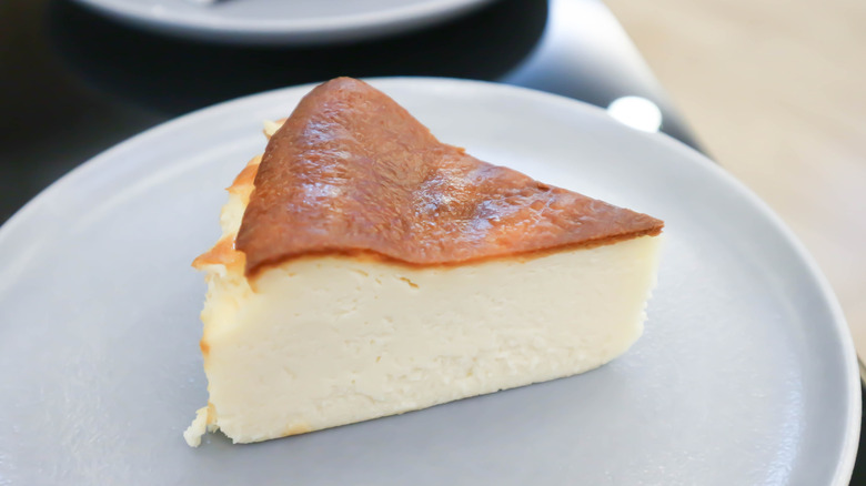 Slice of New York cheesecake