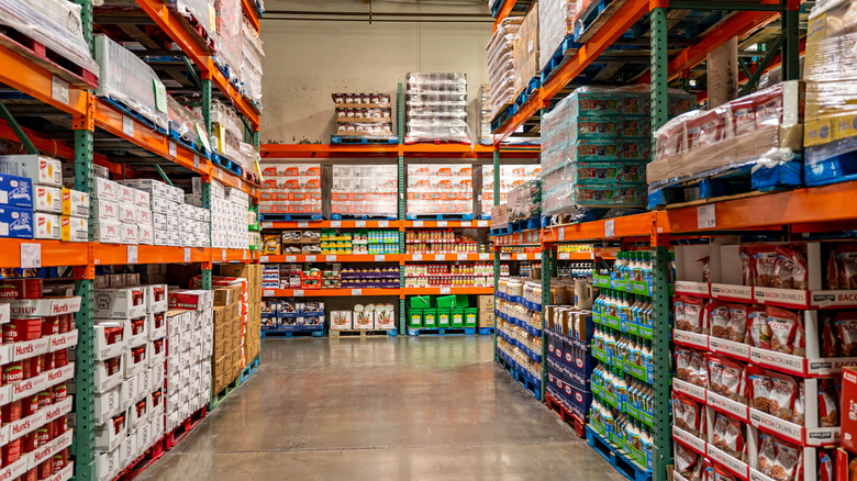 The inside of a Costco store.