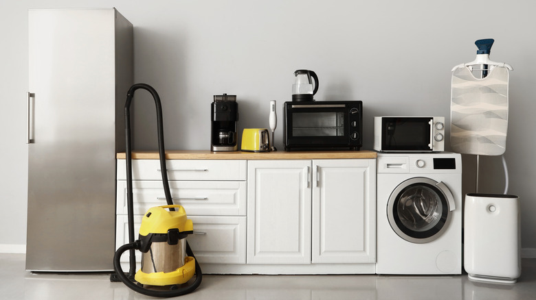 Assorted kitchen and household appliances