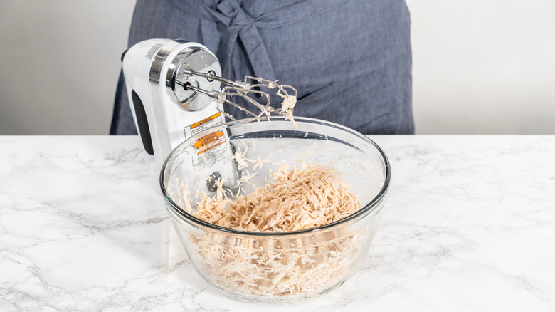 shredding chicken with hand mixer
