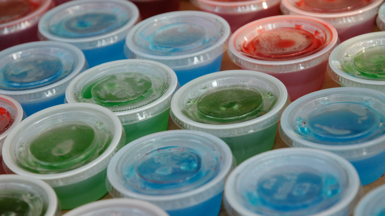 A collection of colorful Jell-O shots
